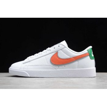 2019 Nike Blazer Low QS HH White Cosmic Clay-Green AV3028-100 Shoes